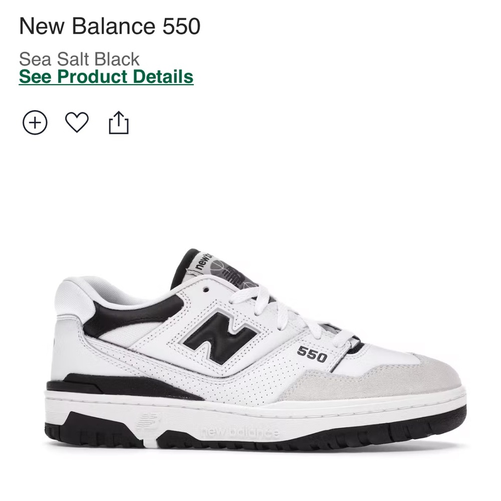 New Balance 550 sea salt black 7.5M